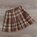 【18M-7Y】Girls Sweet Lapel Embroidered Top And Plaid Skirt Set With Bag