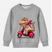 【12M-9Y】Boy Cotton Stain Resistant Dinosaur And Car Print Long Sleeve Sweatshirt