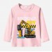 【12M-9Y】Boy Excavator Print Cotton Stain Resistant Long Sleeve T-shirt