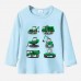 【12M-9Y】Boy Excavator Bulldozer Print Cotton Stain Resistant Long Sleeve T-shirt