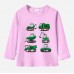 【12M-9Y】Boy Excavator Bulldozer Print Cotton Stain Resistant Long Sleeve T-shirt