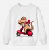 【12M-9Y】Boy Cotton Stain Resistant Dinosaur And Car Print Long Sleeve Sweatshirt