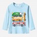 【12M-9Y】Boy Trash Trucks Print Cotton Stain Resistant Long Sleeve T-shirt