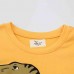 【18M-7Y】Boys Yellow Dinosaur Print Round Neck Long Sleeve T-shirt