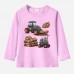 【12M-9Y】Boys Cotton Stain Resistant Engineering Print Long Sleeve Tee