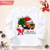 【12M-9Y】Unisex Kid Cotton Stain Resistant Christmas Truck Print Long Sleeve Tee