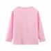 【18M-7Y】Girls Pink Dinosaur Print Round Neck Long Sleeve T-shirt