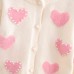 【18M-6Y】Girls Heart Pearl Long Sleeve Sweater Cardigan