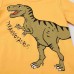 【18M-7Y】Boys Yellow Dinosaur Print Round Neck Long Sleeve T-shirt