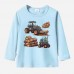 【12M-9Y】Boys Cotton Stain Resistant Engineering Print Long Sleeve Tee