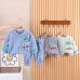 【9M-4Y】2-piece Boys Thick Flannel Dinosaur Embroidered Pajama Set