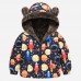 【18M-6Y】Boys Thick Car Space Camo Print Reversible Hooded Fleece Coat