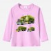 【12M-9Y】Boys Cotton Stain Resistant Trucks Print Long Sleeve Tee