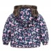 【18M-6Y】Girls Thick Butterfly Print Reversible Hooded Fleece Coat