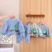 【9M-4Y】2-piece Boys Thick Flannel Dinosaur Embroidered Pajama Set