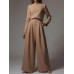 New casual long-sleeved solid color two-piece set HF1603-04-04